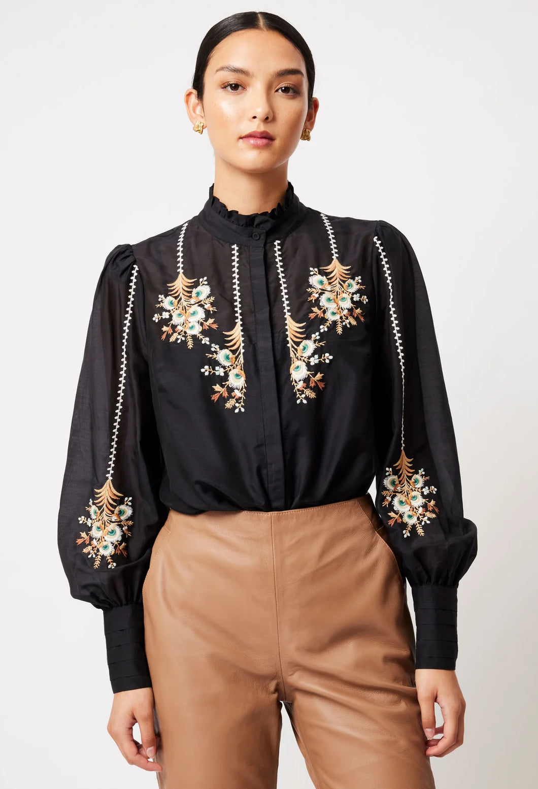 Florence Cotton Silk Embroidered Shirt