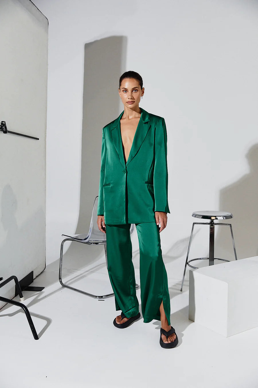 Green boyfriend clearance blazer