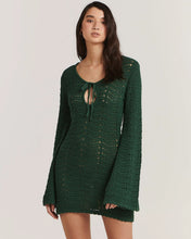 Load image into Gallery viewer, Nevis Mini Dress - Green Crochet
