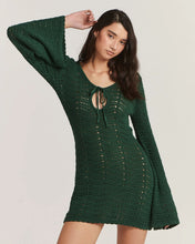 Load image into Gallery viewer, Nevis Mini Dress - Green Crochet
