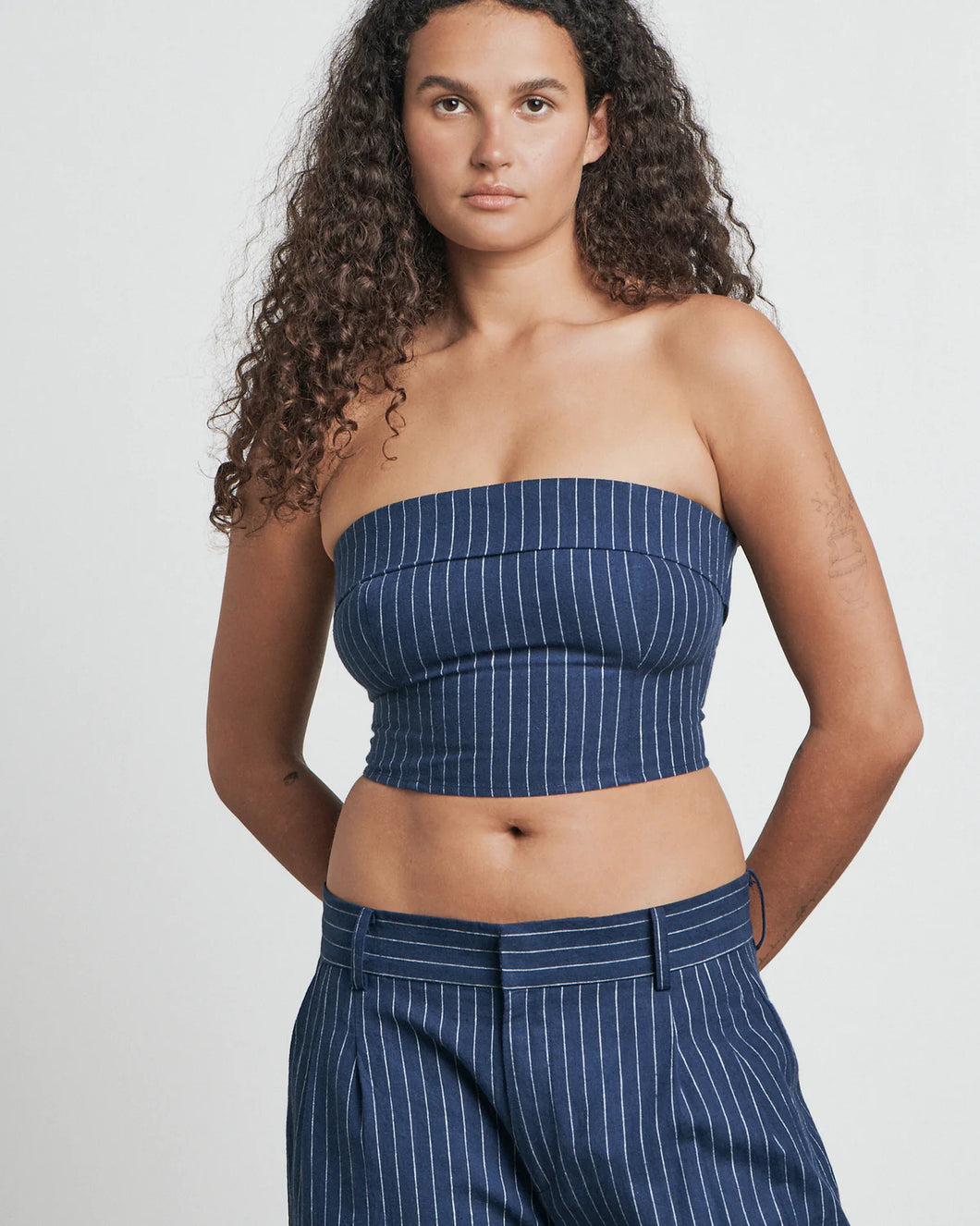 The Strapless Top - Pin Stripe