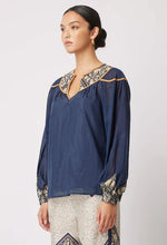 Load image into Gallery viewer, Serena Silk/Cotton Blouse - Nomad Mosaic
