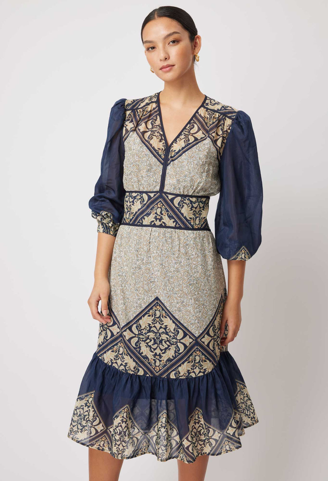 Kasbah Silk/Cotton Dress in Nomad Mosaic