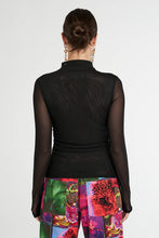 Load image into Gallery viewer, LS Ruched High Neck Top - Midnight
