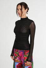 Load image into Gallery viewer, LS Ruched High Neck Top - Midnight
