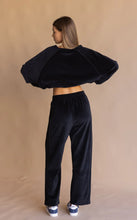 Load image into Gallery viewer, Velour Piping Pant Noir
