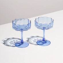 Load image into Gallery viewer, Wave Coupe - Glasses Blue Set of 2
