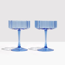 Load image into Gallery viewer, Wave Coupe - Glasses Blue Set of 2
