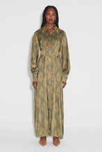 Load image into Gallery viewer, Frankie Silk Shirt Dress - Sage Tile
