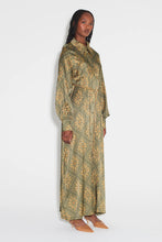 Load image into Gallery viewer, Frankie Silk Shirt Dress - Sage Tile

