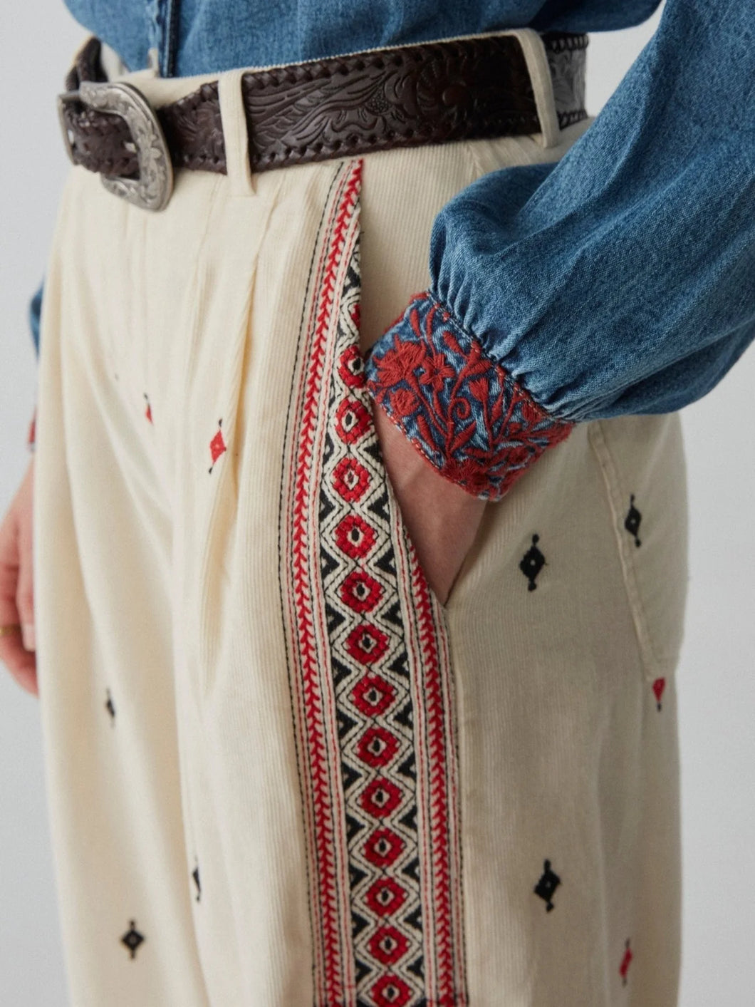 Pepe Pants - Ivory Bohemian Rhapsody