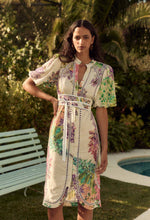 Load image into Gallery viewer, Carlyle Embroidered Linen Viscose Dress in Wisteria Alba
