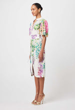 Load image into Gallery viewer, Carlyle Embroidered Linen Viscose Dress in Wisteria Alba
