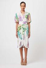 Load image into Gallery viewer, Carlyle Embroidered Linen Viscose Dress in Wisteria Alba
