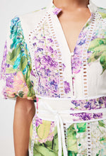 Load image into Gallery viewer, Carlyle Embroidered Linen Viscose Dress in Wisteria Alba
