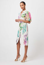 Load image into Gallery viewer, Carlyle Embroidered Linen Viscose Dress in Wisteria Alba
