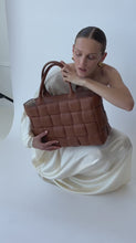 Load and play video in Gallery viewer, Margot XL Tan Woven Tote
