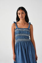 Load image into Gallery viewer, Sally Tie Bandeau Dress in Washed Indigo

