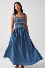 Load image into Gallery viewer, Sally Tie Bandeau Dress in Washed Indigo
