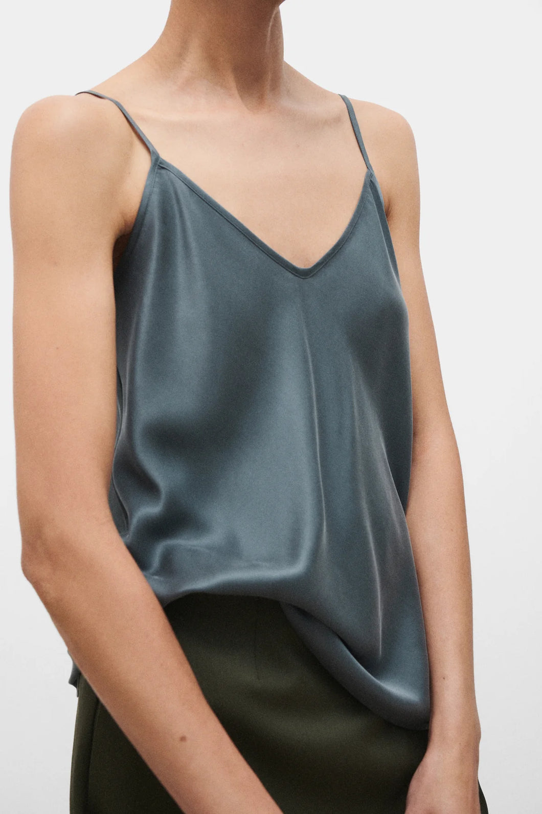 Bias Cut Cami - Slate