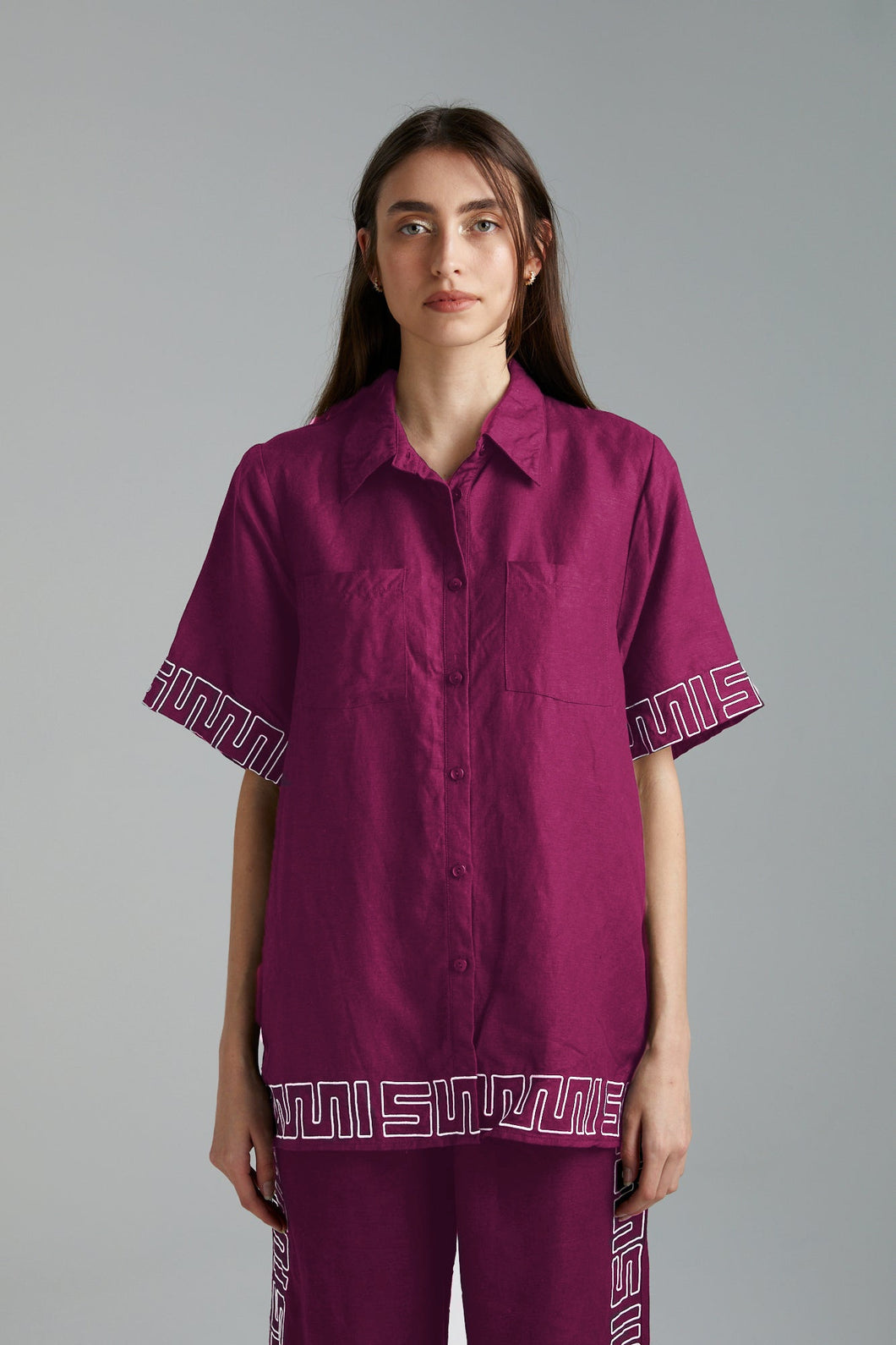 Sig Linen Shirt - Plum