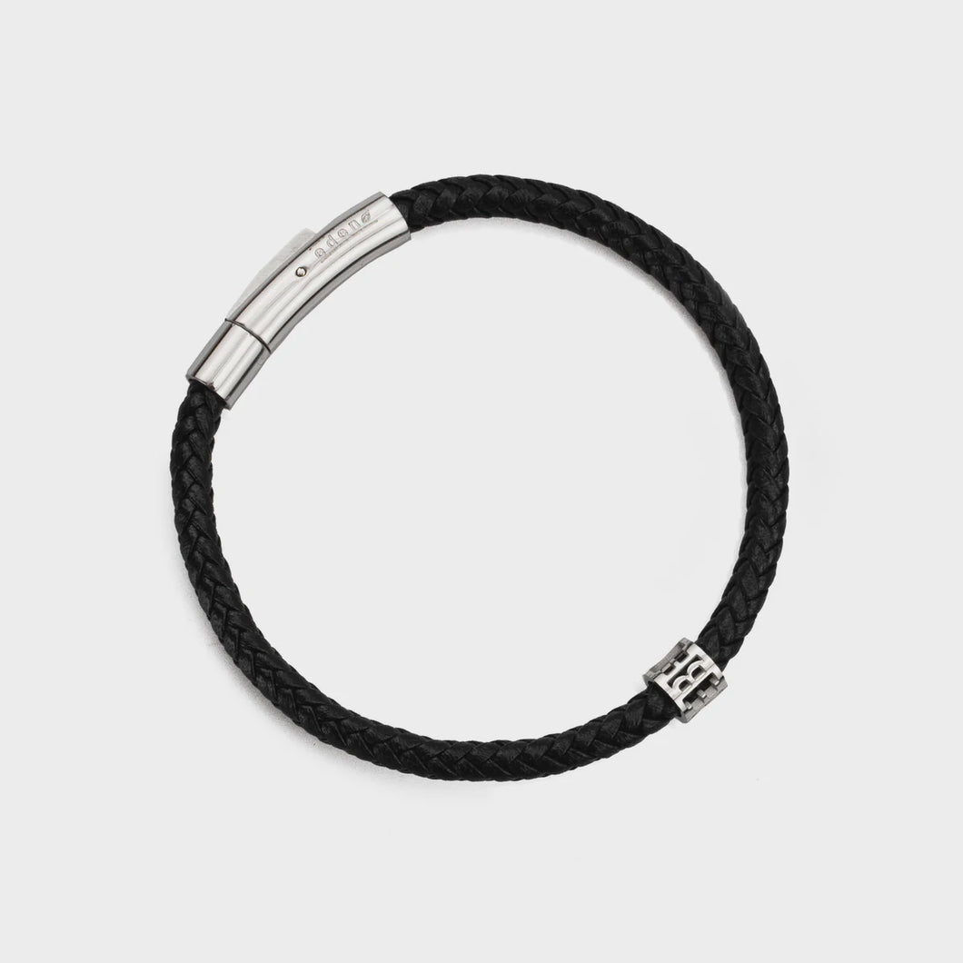 Men's Be Change Leather Bracelet 8.5 inches - Stainless Steel