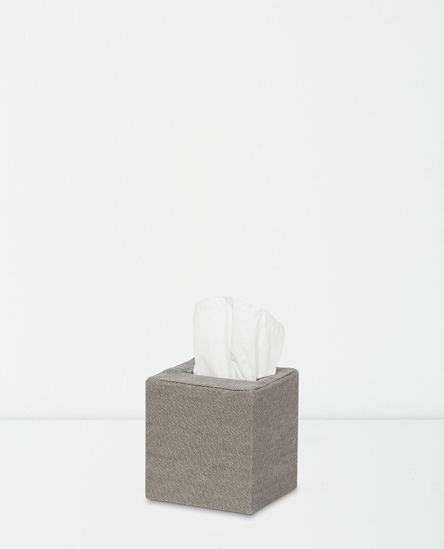 Tela Canvas Tissue Box, Square - Grey